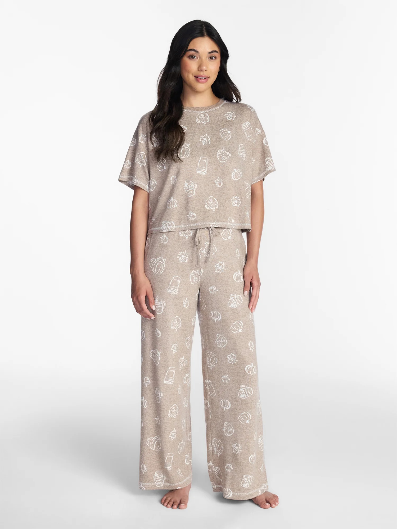 Way to Celebrate Women's Hacci Knit Short Sleeve Sleep Top, Sizes XS to 3X | Walmart (US)