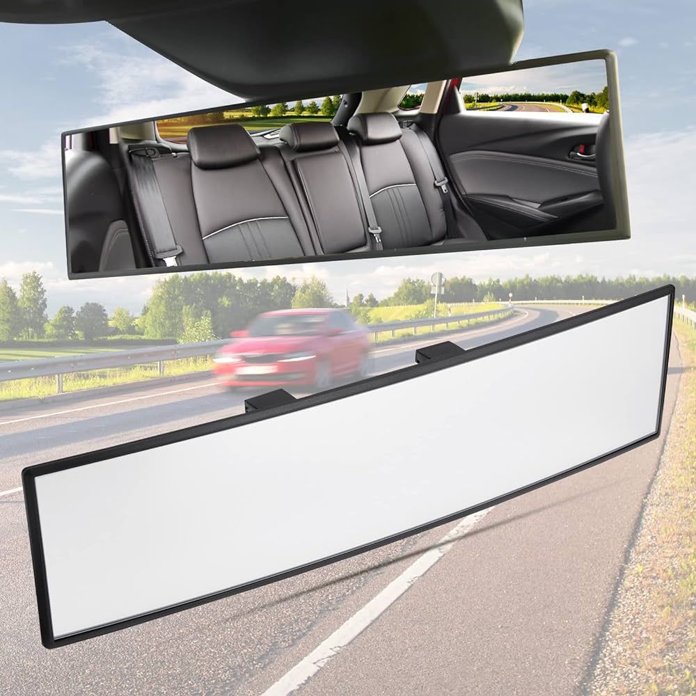 JoyTutus Rear View Mirror, Universal 11.81 Inch Panoramic Convex Interior Clip-on Wide Angle Mirr... | Amazon (US)