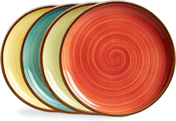 ONEMORE Porcelain Plates Set 10.5 inch Large Dinner Plates for Salad Dessert Ceramic Serving Plat... | Amazon (US)