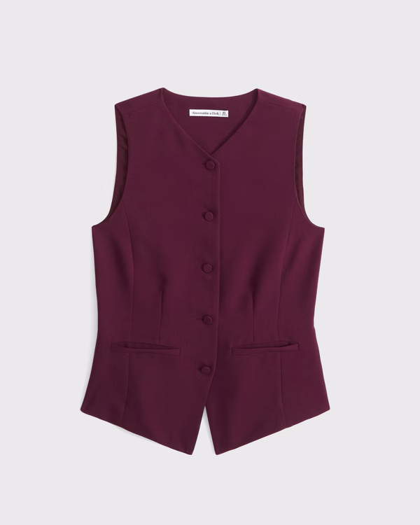 High-Neck Tailored Vest | Abercrombie & Fitch (US)