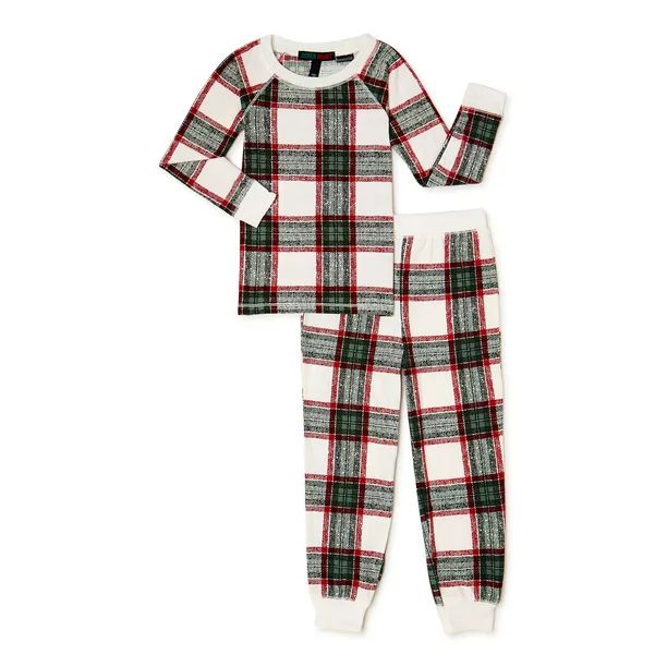 Derek Heart Notch Collar Plaid Holiday Matching Family Christmas Pajamas Toddler Unisex Sleepwear... | Walmart (US)