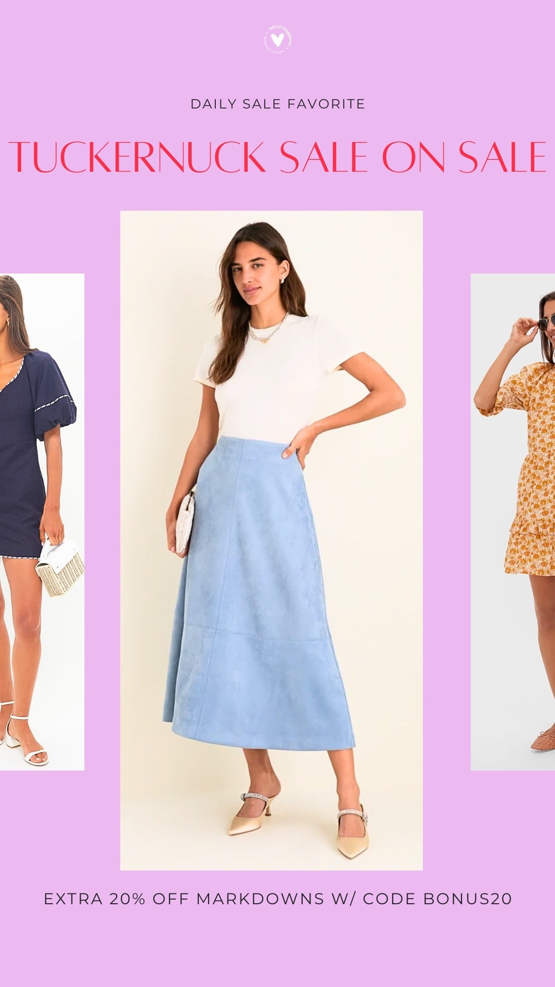 Tuckernuck's sale just got even better! 💙 Take an extra 20% off markdowns with code BONUS20. So many beautiful dresses, skirts, and timeless pieces at amazing prices!

#LTKootd #LTKSaleAlert #LTKSeasonal