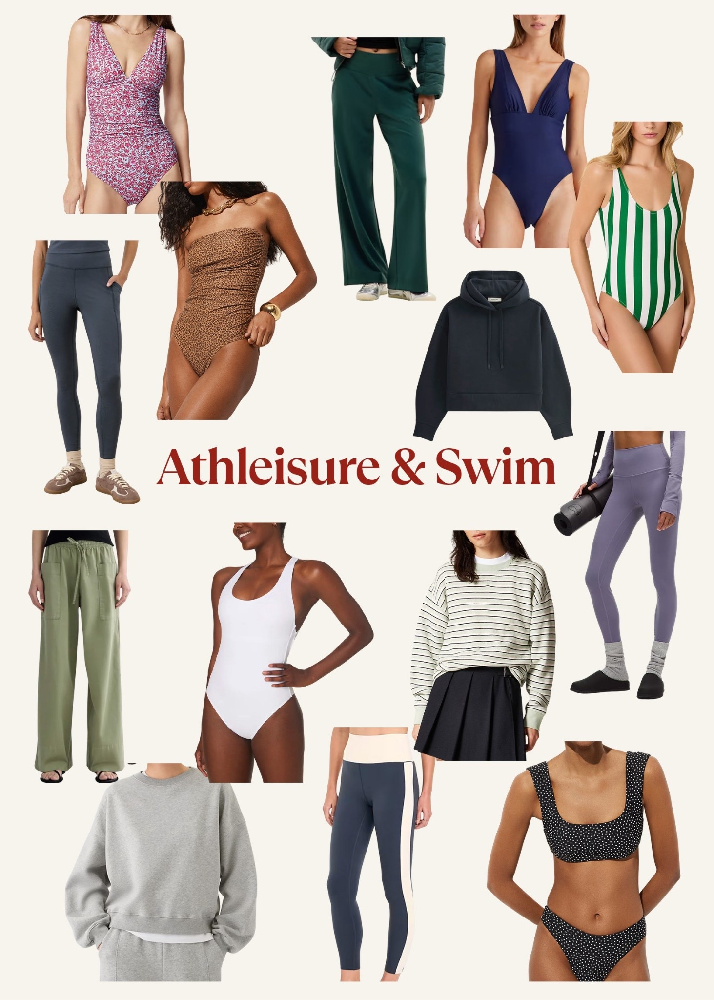 Here are some really great althesiure and swim pieces out on the market right now :)