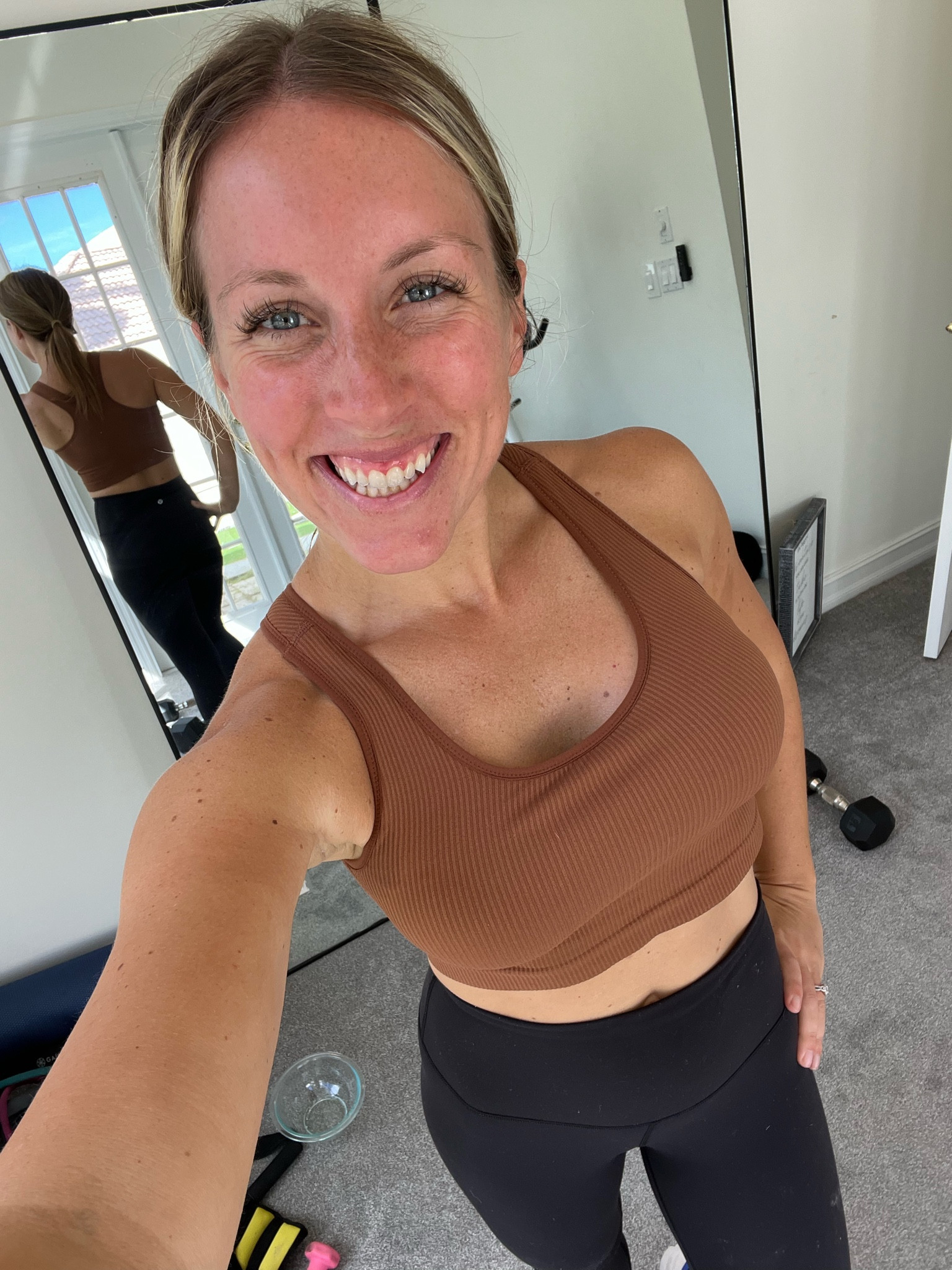 Obsessed with this “brami” I bought recently! So comfy and now I want to buy all the colors. I’d say support is medium - I’m wearing a small. 

#LTKfitness #LTKfindsunder100 #LTKU