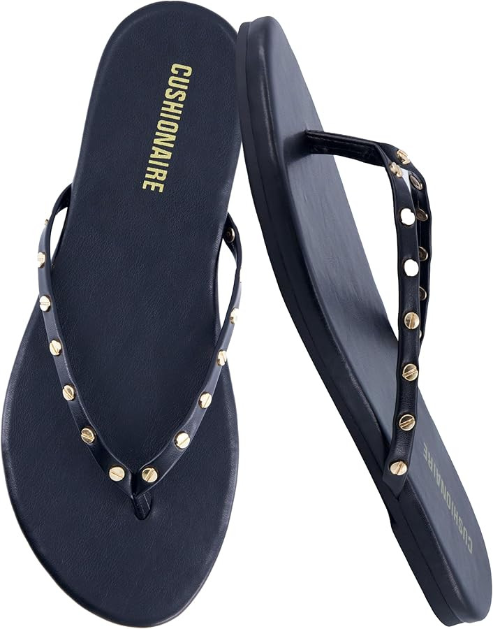 CUSHIONAIRE Confetti Women’s Studded Flip Flop Sandal – Slip-On Thong with Memory Foam & Styl... | Amazon (US)
