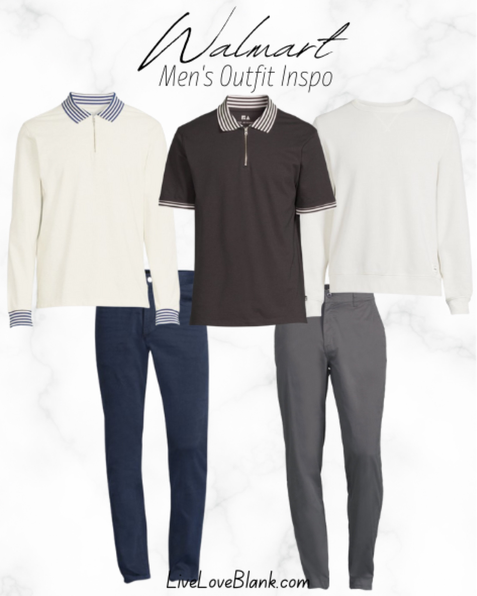 Free assembly fall outfit ideas for men
Polo shirt
Sweatshirt 
Chino pants
Taper pants

Walmart style for men @walmart #walmartpartner #walmartpartner @walmartfashion


#LTKSeasonal #LTKstyletip #LTKmens
