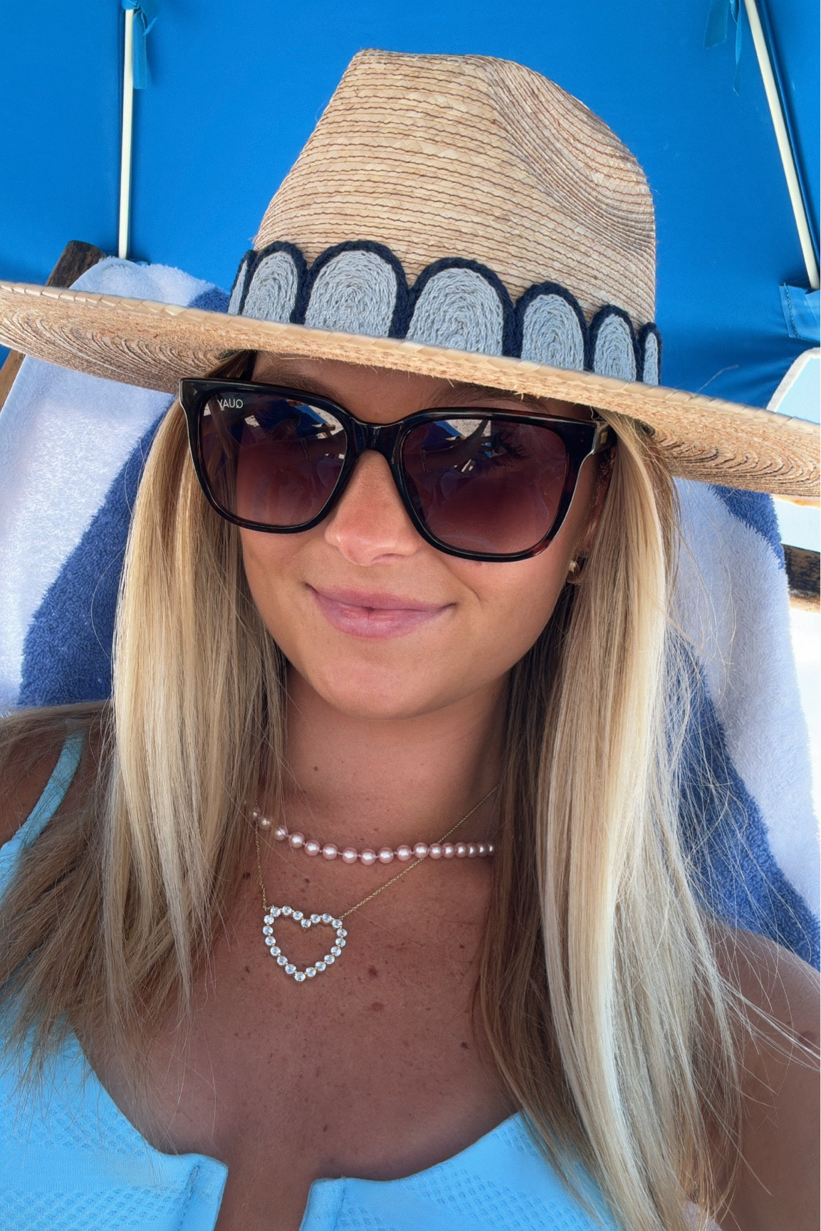 This is the best beach hat!! Keeps the sun out of your face and so cute! They are currently having a Memorial Day sale, code MD20 🫶🏻 I wear an XXS

Just bought my swimmy from everything but water. Wearing a medium in the bottoms and a small in the top! love love love the color💙 

Use code “KINSY” for a discount at Melinda Maria jewelry! So happy you are here!✨🤍 Xo!!

#LTKSwim #LTKTravel