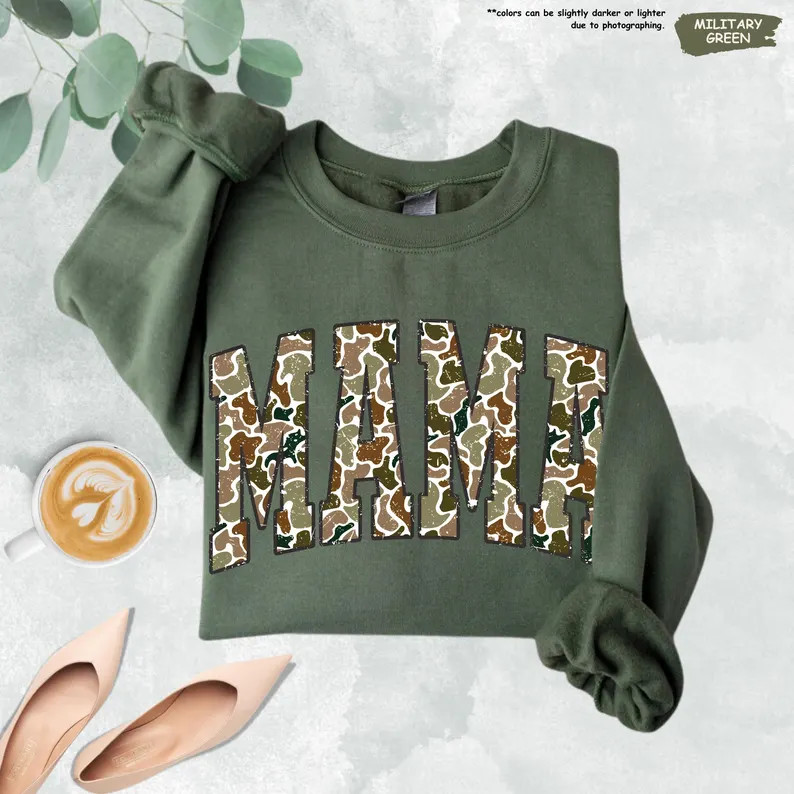 Camo Mama Sweatshirt, Camouflage Mom Hoodie, Gift for Mom, Mama Sweatshirt, Old Camo Mom Sweater,... | Etsy (US)