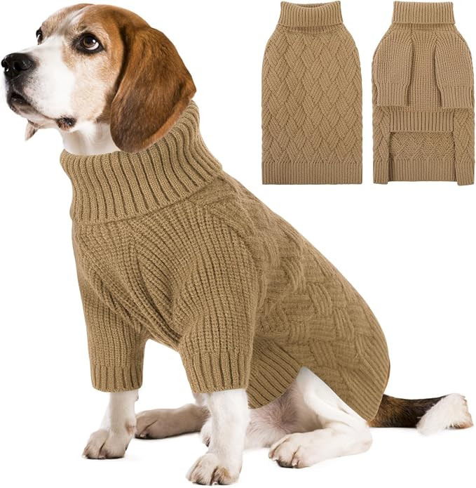 SUNFURA Dog Sweater, Medium Dog Sweaters Doggie Pullover for Fall Winter, Fleece Pet Christmas Sw... | Amazon (US)