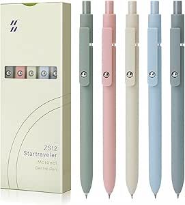 FIOVER 5pcs Gel Pens Quick Dry Ink Pens Fine Point Premium Retractable Rolling Ball Gel Pens Blac... | Amazon (US)