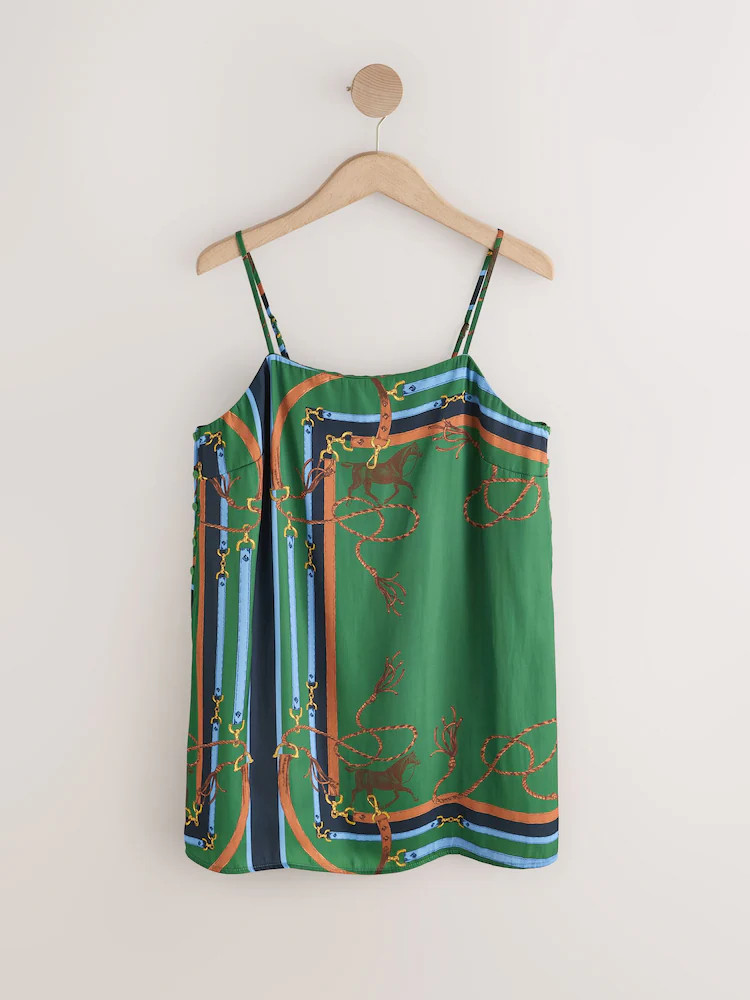 Buy Green/Blue Print Satin Camisole from Next Ireland | Next EU