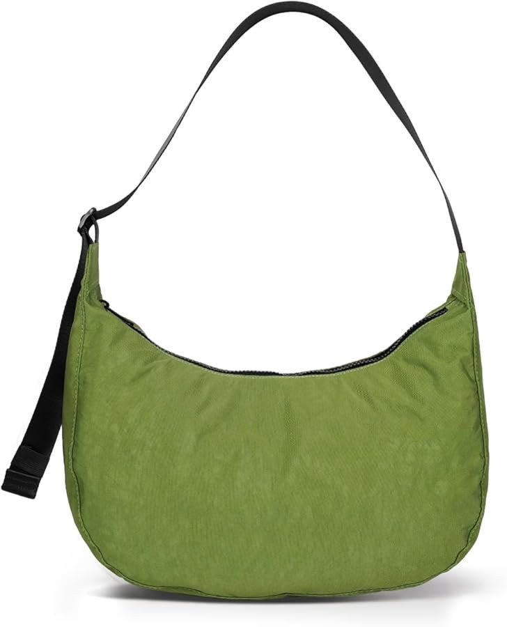 Nylon Crescent Bag - Casual Shoulder Crossbody with Adjustable Strap & Dual Interior Pockets | Amazon (US)