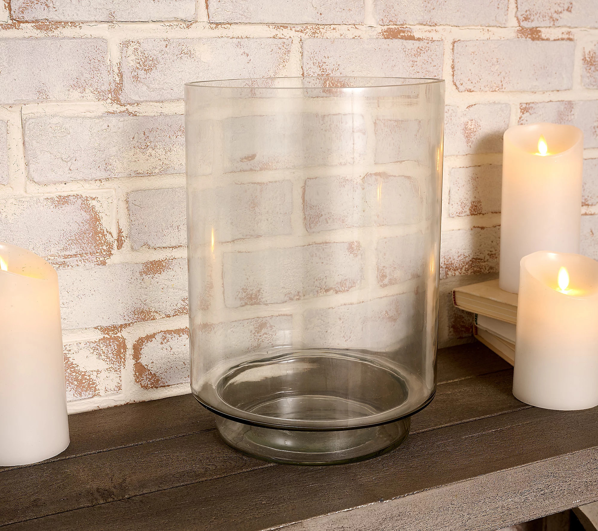 Simply Stunning 13"" Oversized Glass Hurricane by Janine Graff | QVC