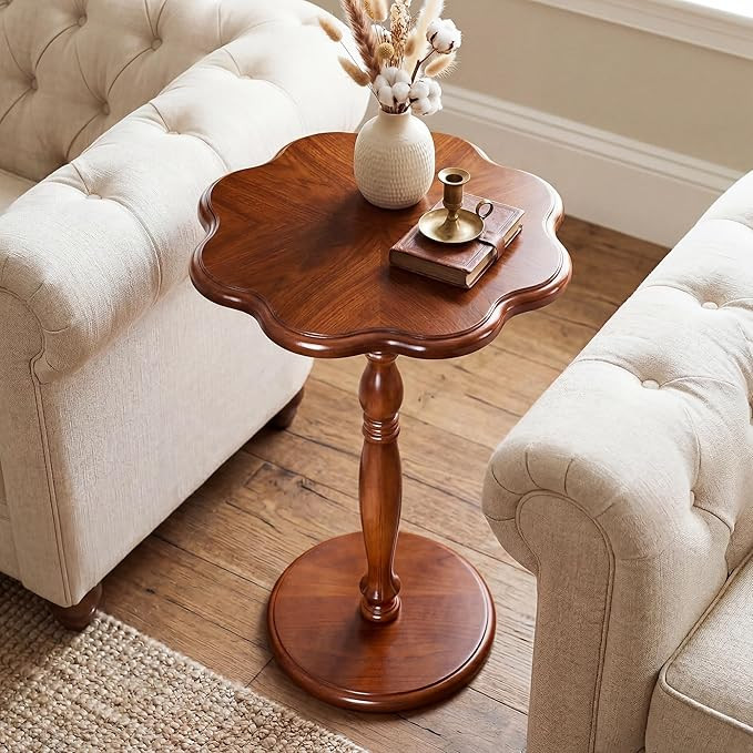 STO'SENSE Round Side Table,Drink Table for Small Spaces,Mid-Century Modern Accent Nightstand w/So... | Amazon (US)