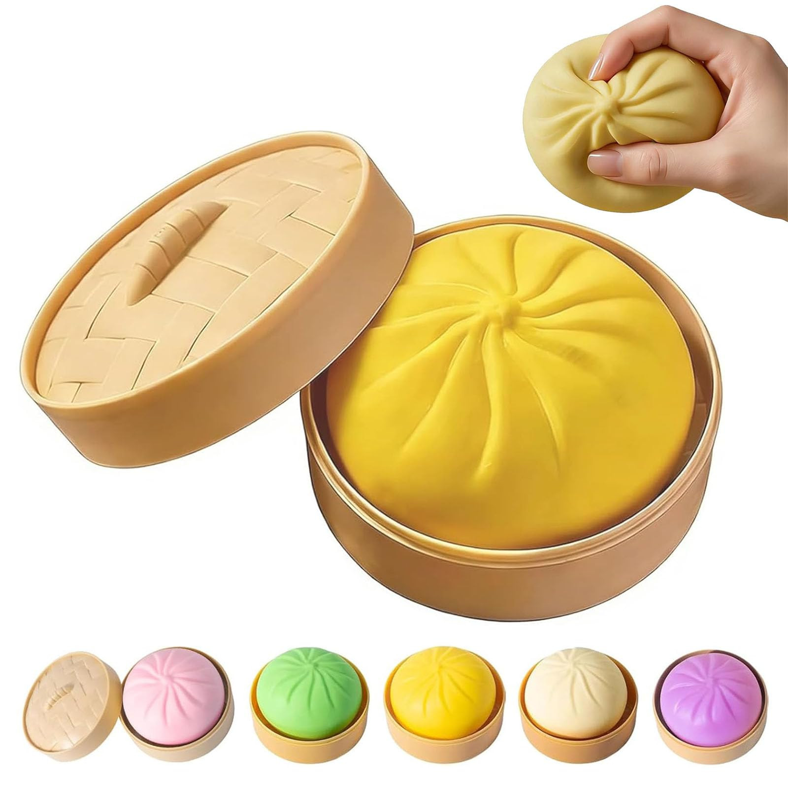 Dumpling Squishy Toy, Mystery Dumpling Squishy with Steamer, Soft Slow Rebound Squishy Dumpling T... | Amazon (US)