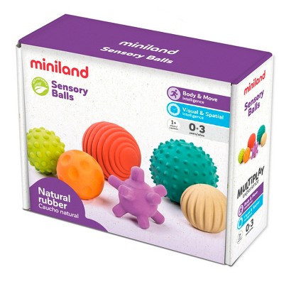 Miniland Sensory Balls (Set of 6) - Soft & Textured Sensory Baby Toy Balls, Teething Toys 0-12 Months | Target