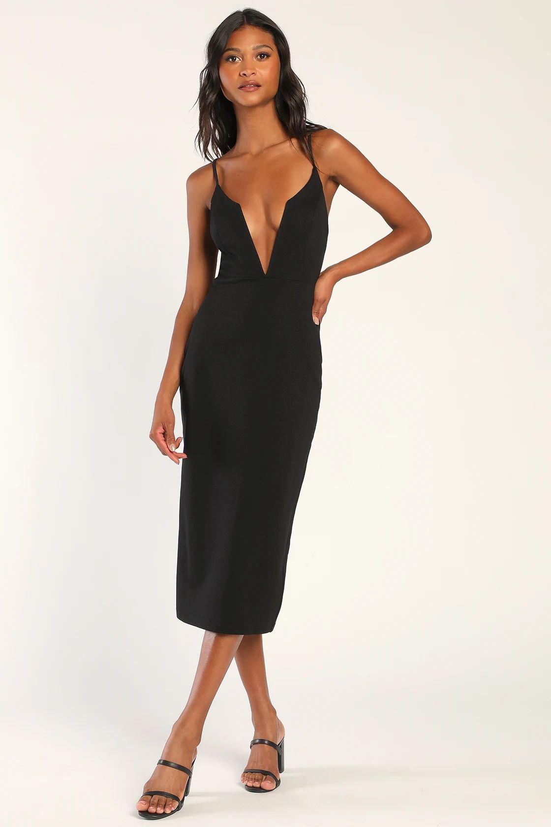 Always Sensational Black Sleeveless Bodycon Midi Dress | Lulus (US)