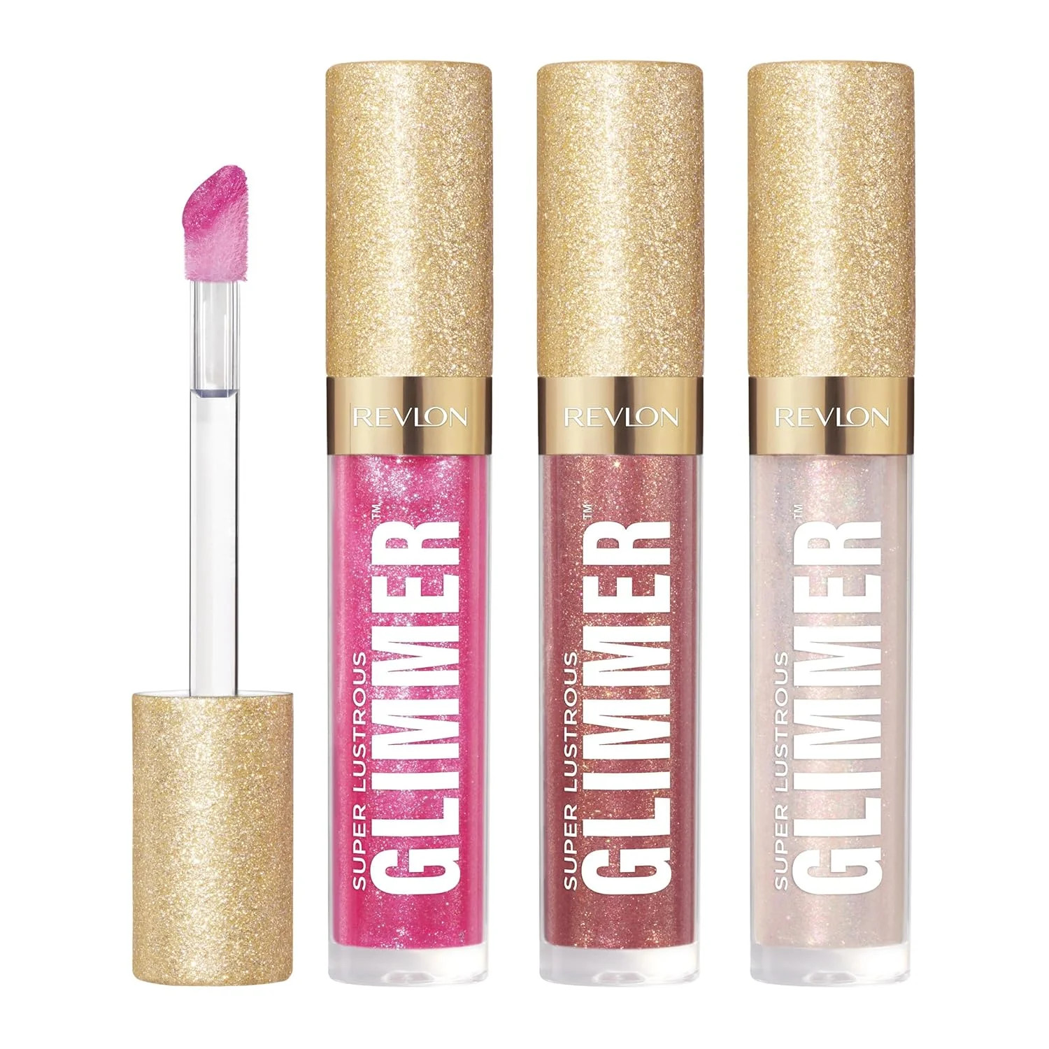 REVLON Super Lustrous Glimmer Gloss Gift Set, 3-Piece, Non-Sticky Lip Makeup, Plant-Based Glitter... | Walmart (US)