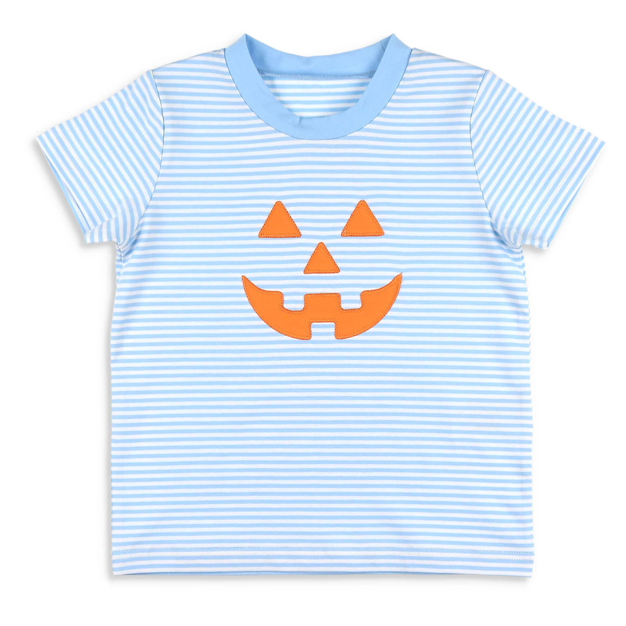 Jack O Lantern Shirt - Boys Light Blue - Shrimp and Grits Kids | Shrimp and Grits Kids
