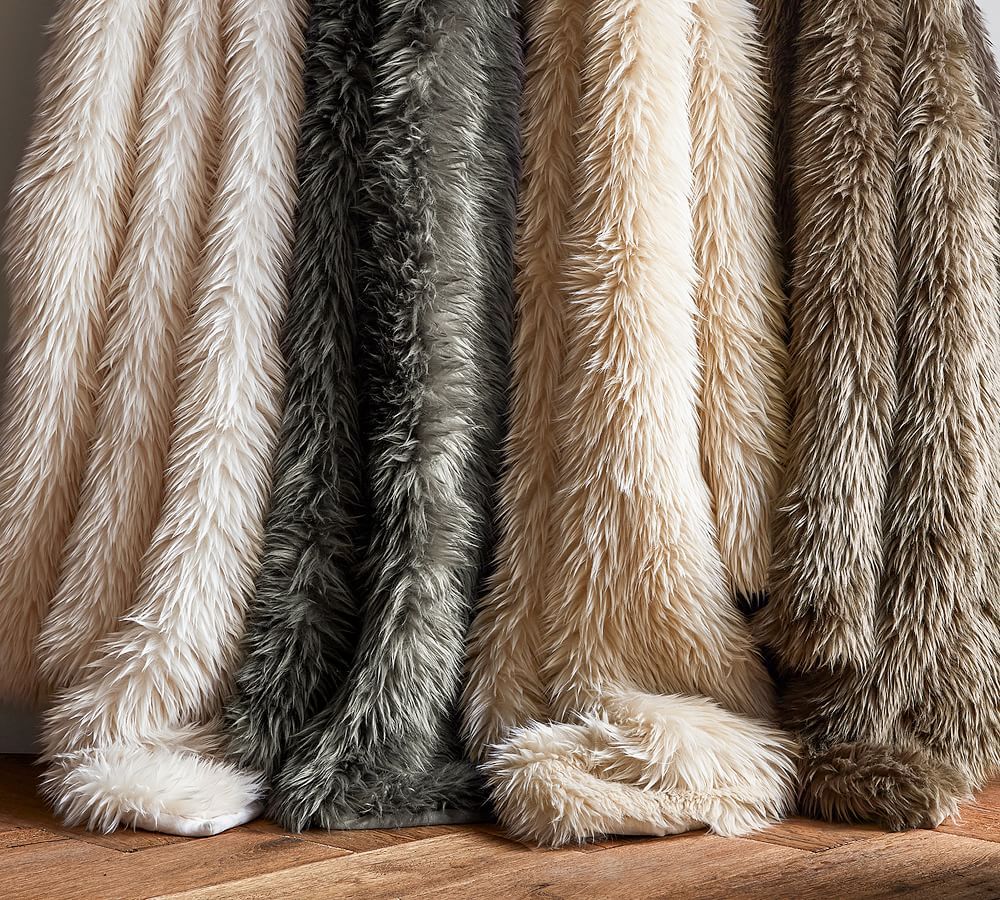 Faux Real Fur Throw | Pottery Barn (US)