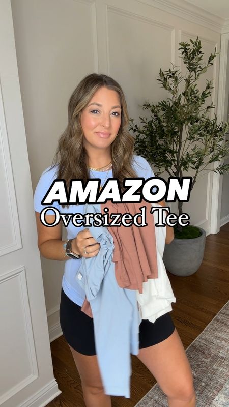 Amazon oversized tee that is amazing quality bumpfriendly and comes in lots of colors! If pregnant size up one. Also linked my Amazon maternity leggings and maternity biker shorts both fit true to size! 



#LTKFindsUnder50 #LTKVideo #LTKBump