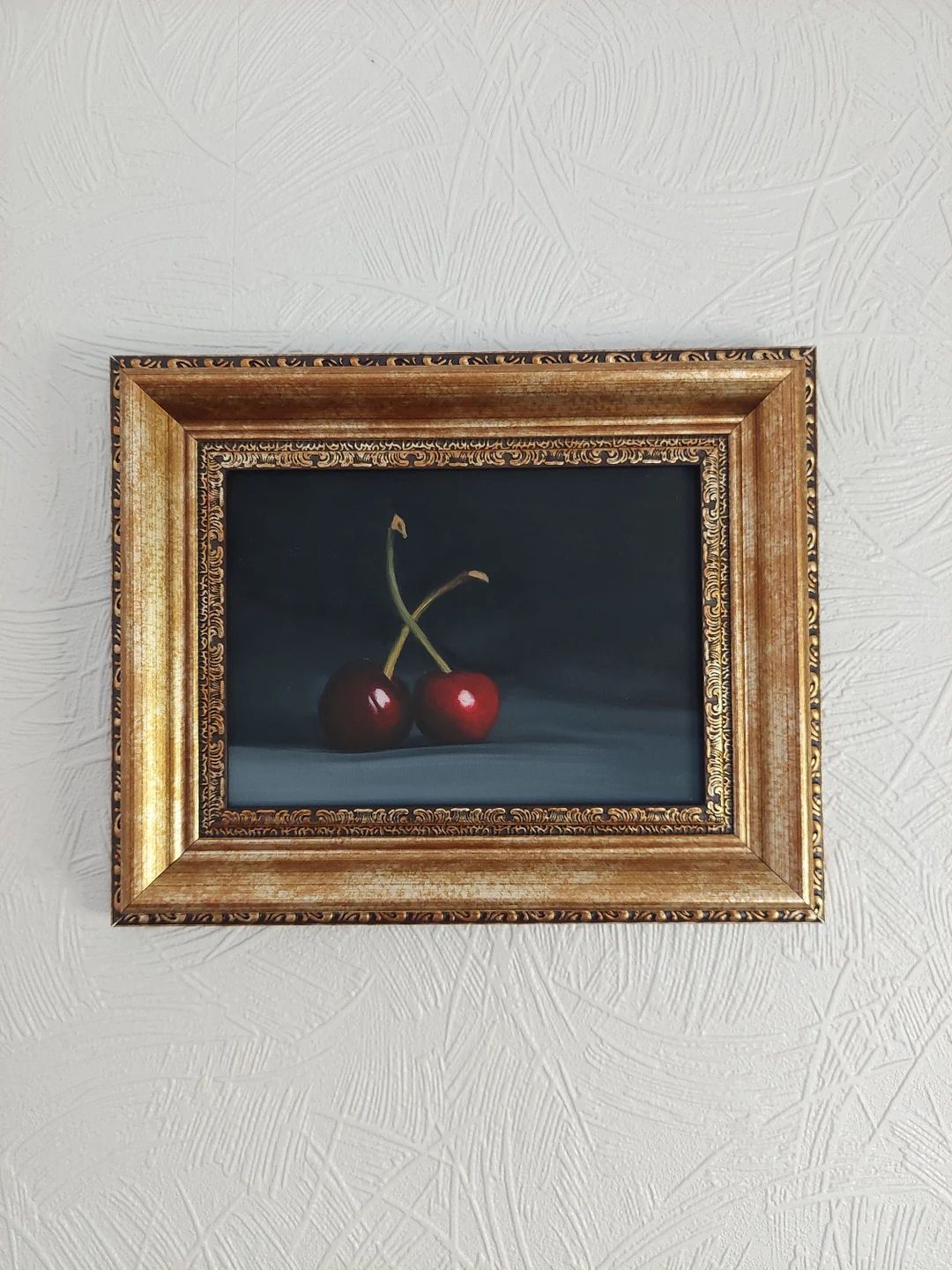 Original Cherry Painting, Oil Painting, Fruit Illustration, Home Decor for Kitchen, Framed Wall A... | Etsy (US)
