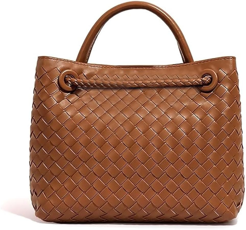 Woven Tote Bag for Women, Elegant Handwoven Top Handle Hobo Handbag,PU Leather Shoulder Crossbody... | Amazon (US)