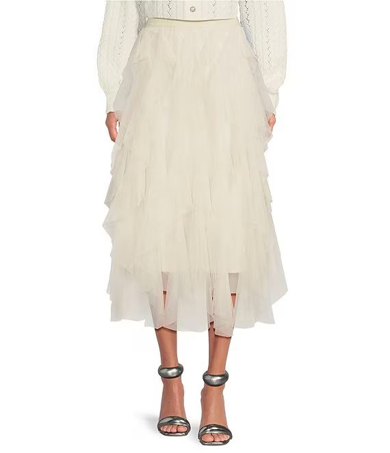 Chelsea & Violet Ruffled Tulle Midi Skirt | Dillard's | Dillard's