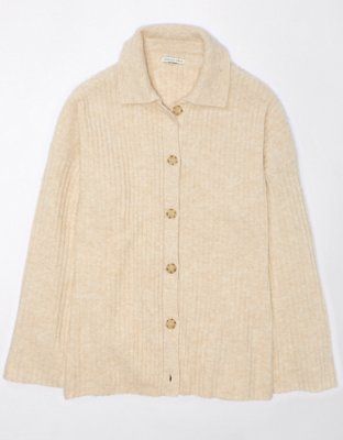 AE Collared Button-Front Cardigan | American Eagle Outfitters (US & CA)