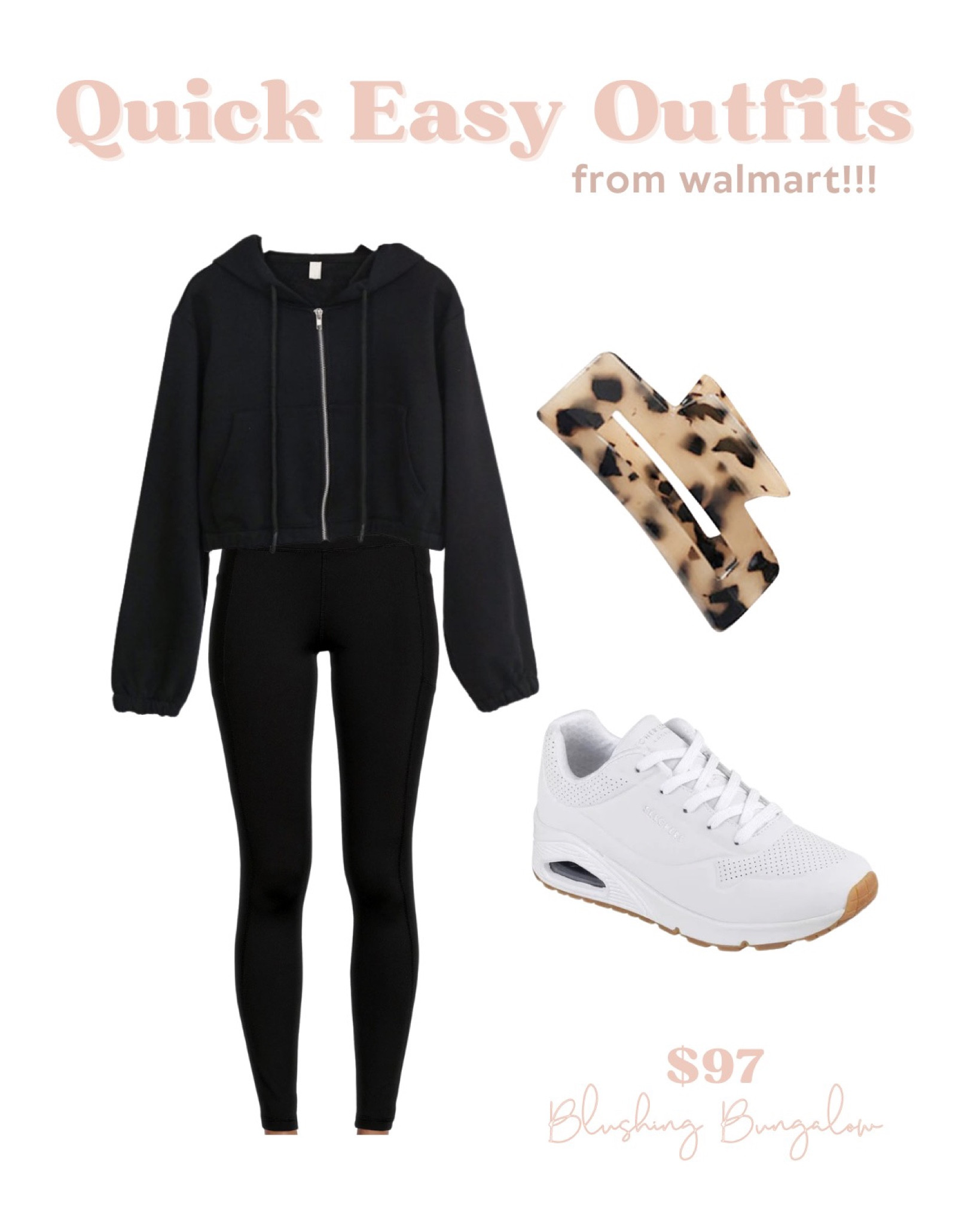 Walmart fashion, Walmart, white tennis shoes, claw clip, leggings, black jackets, cropped jackets, workout outfits, gym fit. #walmartfashion #gymfit

#LTKfit #LTKstyletip