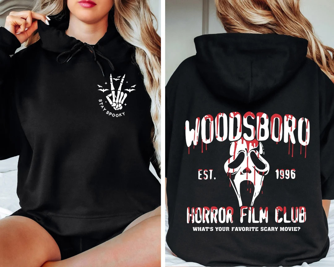 Woodsboro Horror Film Club 2 Sided Sweatshirt, Horror Film Club Hoodie, Woodsboro Scream, Scream ... | Etsy (US)