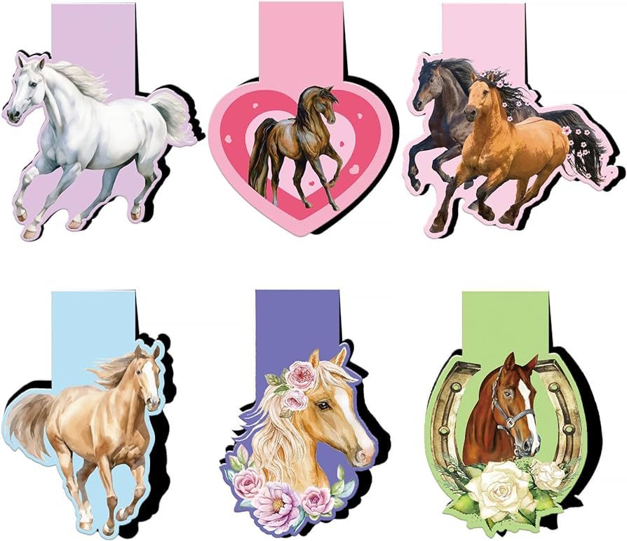 COLOFALLA 6 Stück Lesezeichen Magnetisch Pferd Kinder Magnetlesezeichen Pferde Mädchen Geschenk... | Amazon (DE)