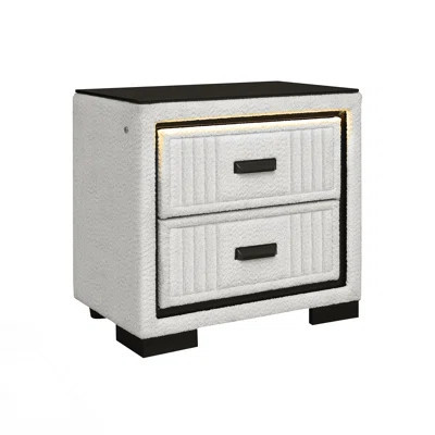 Nightstand With Spacious Drawers And LED Light | Wayfair North America