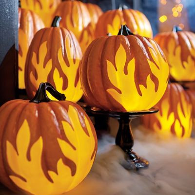 Flame Lighted Pumpkins | Grandin Road