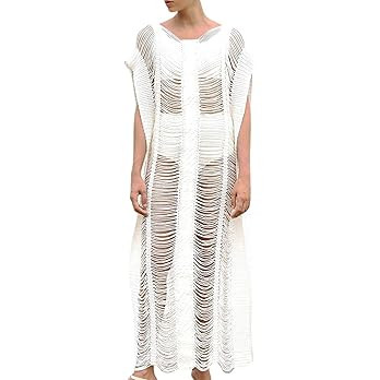 Bsubseach Women Crochet Hollow Out Swimsuit Cover Ups Knitted Beach Tank Dress | Amazon (US)