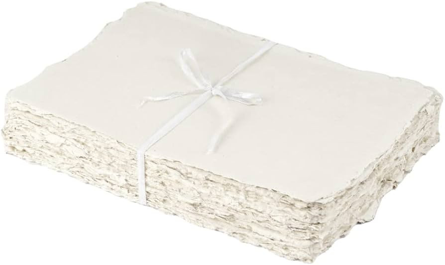 400 GSM / 25 Sheets - Rough/Textured Drawing/Sketching Paper - 8 X 6 inche - Handmade/Deckle Edge... | Amazon (US)