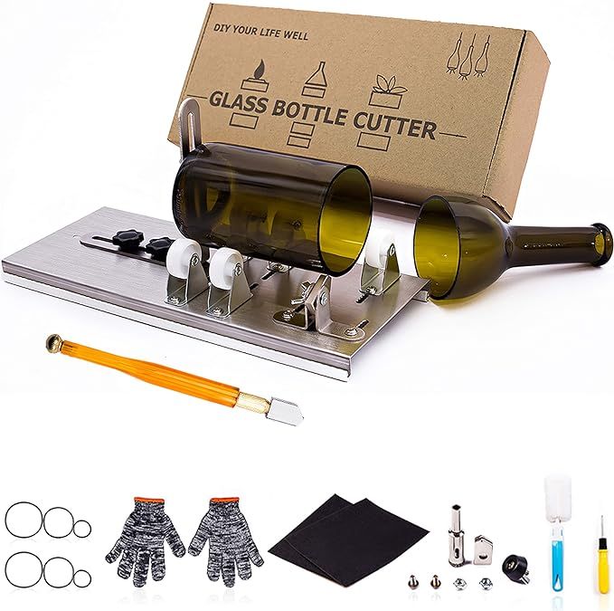 Glass Bottle Cutter, Upgraded Bottle Cutting Tool Kit, DIY Machine for Cutting Wine, Beer, Liquor... | Amazon (US)