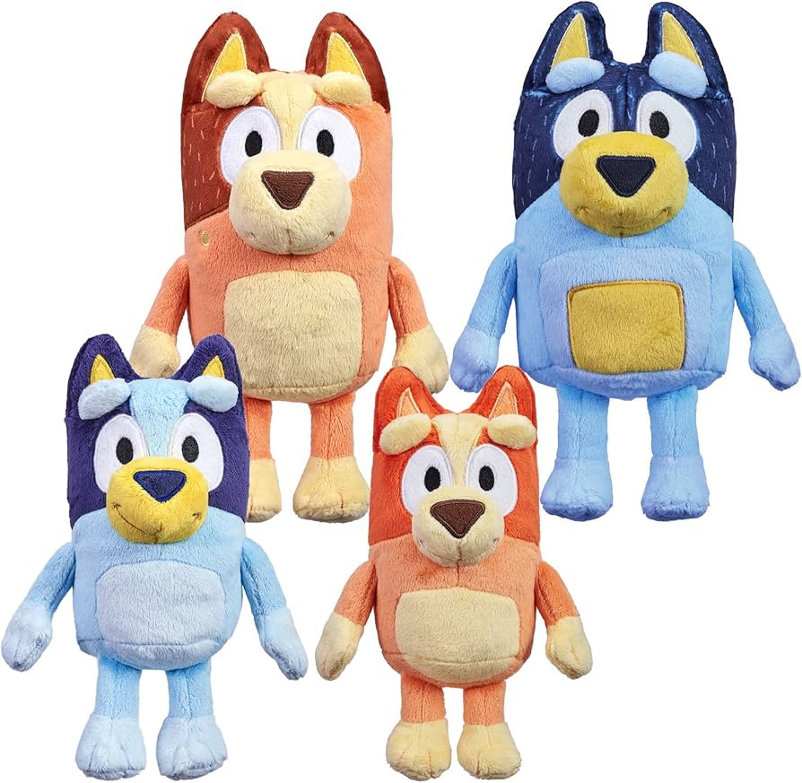 Bluey Heeler Family Plush Set 4 Plush 7-8" Figures | Amazon Exclusive | Amazon (US)