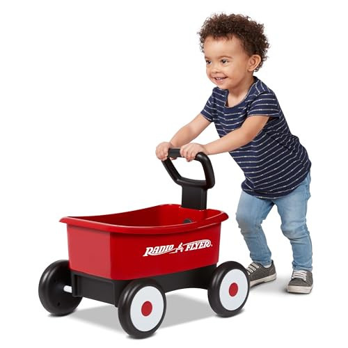 Baby Walker Wagon, Baby Toy Cart, Wagon for Kids, Toddler Toys 1-2, Radio Flyer Push & Pull Walker, Red, for Ages 1-4 Years | Amazon (US)