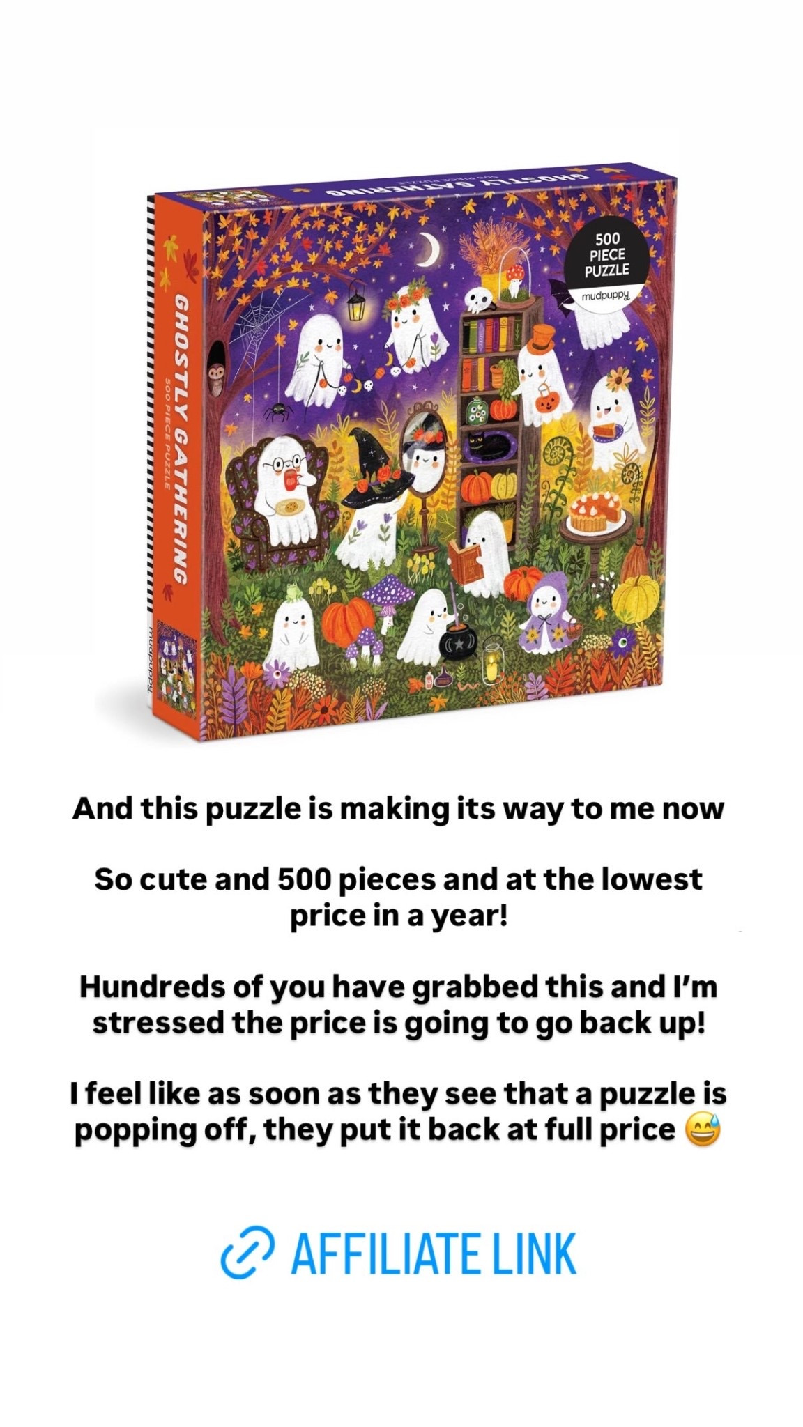 And this puzzle is making its way to me now

So cute and 500 pieces and at the lowest price in a year! 

Hundreds of you have grabbed this and I’m stressed the price is going to go back up! 

I feel like as soon as they see that a puzzle is popping off, they put it back at full price 😅