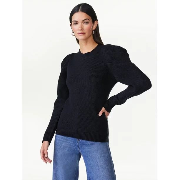 Scoop Women's Pullover Sweater with Long Sculped Sleeves, Sizes XS-XXL - Walmart.com | Walmart (US)