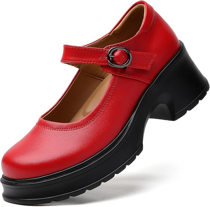 Mary Jane Shoes Women Platform Mary Janes Heels Women's Chunky Pumps Dress Shoes Ladies Work Comf... | Amazon (US)