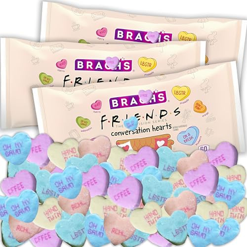 Valentine's Day Friends Conversation Hearts Candy, 3 Pack, Fruity Mini Heart Shaped Candies with Sweet Phrases, 8.5 oz Each, Funny Gag Gift, Pastel Colored Valentine's Day Candy Bulk For Gifting, Parties, Classroom Exchange | Amazon (US)