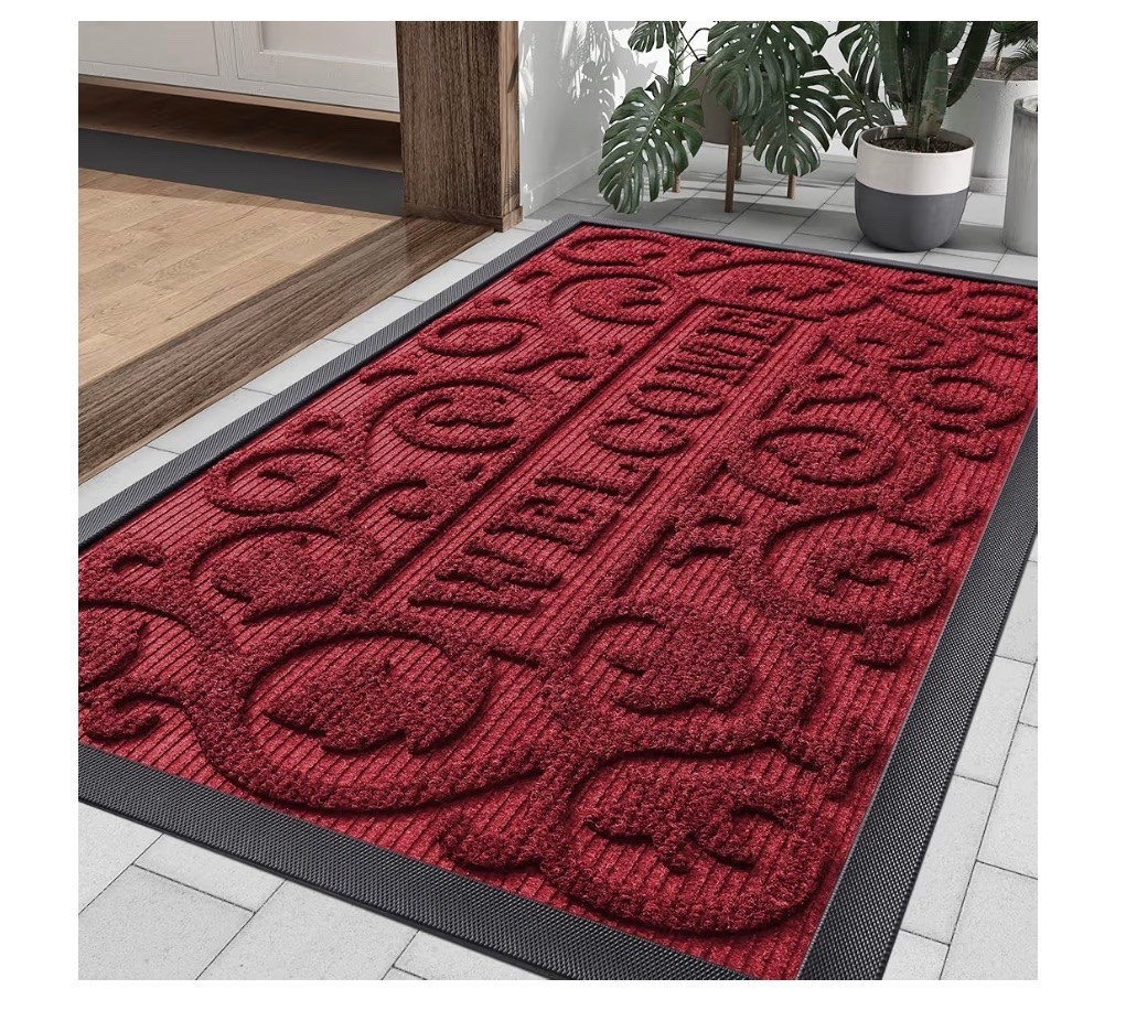 Smiry Front Door Mat Outside Entrance, Low Profile Rubber Doormat, 35x23
Welcome, Burgundy, Sturdy Heavy Duty Mat Trap Dirt and Moisture, Easy Clean for Indoor Outdoor Entry

#LTKHome #LTKSeasonal #LTKmomlife