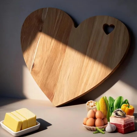 Heart Shape Wood Cutting Board with Heart Hole – Decorative Chopping Board, Charcuterie Bread Cheese Serving Platter, Hanging Kitchen Decor for Home & Gifts Z | Walmart (US)
