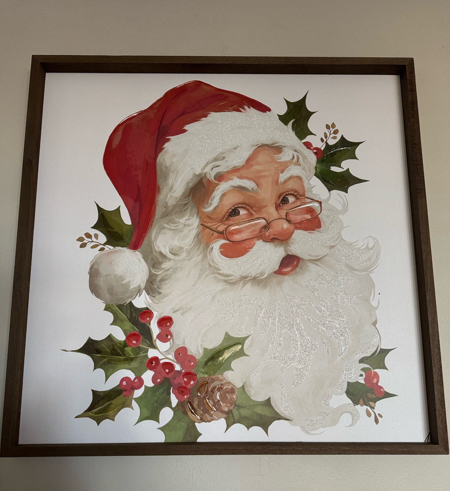 $25 Christmas wall decor, Santa picture, Christmas decorations, wall art, holiday decor, Walmart home finds, garland berries mistletoe 

#LTKFindsUnder50 #LTKHome #LTKHoliday