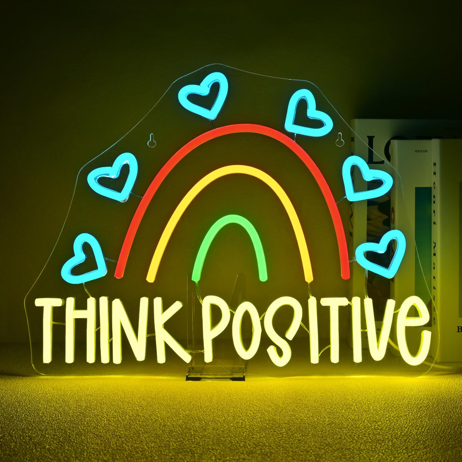 Ineonlife Think Positive Neon Sign Rainbow Led Neon Signs Classroom Neon Lights For Wall Decor Co... | Amazon (US)