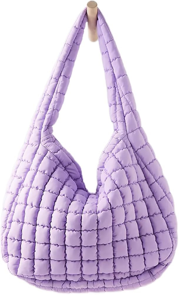 Womens Lightweight Quilted Carryall Gym Bag Soft Puffer Tote Bag Big Capacity Hobo Purse Beach Ha... | Amazon (US)