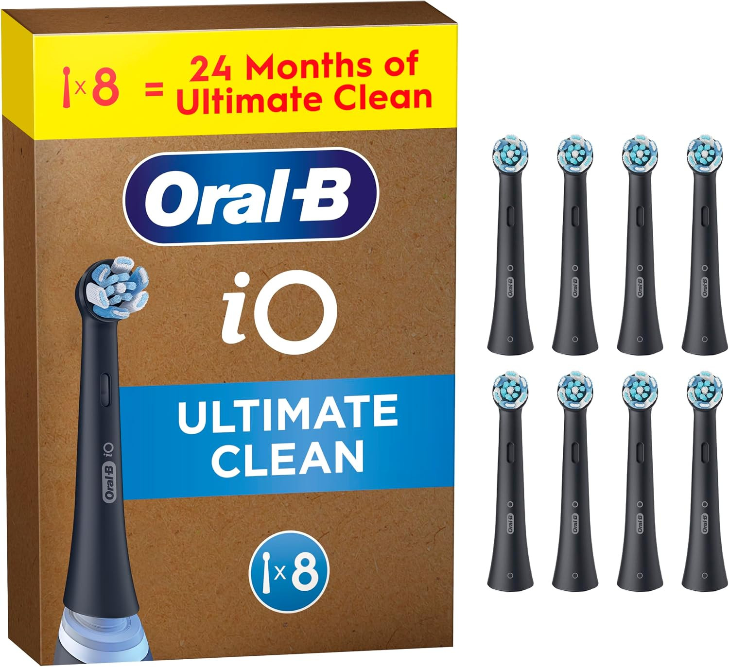 Oral-B iO Series Ultimate Clean Electric Toothbrush Heads, 8 Count, Black | Amazon (UK)