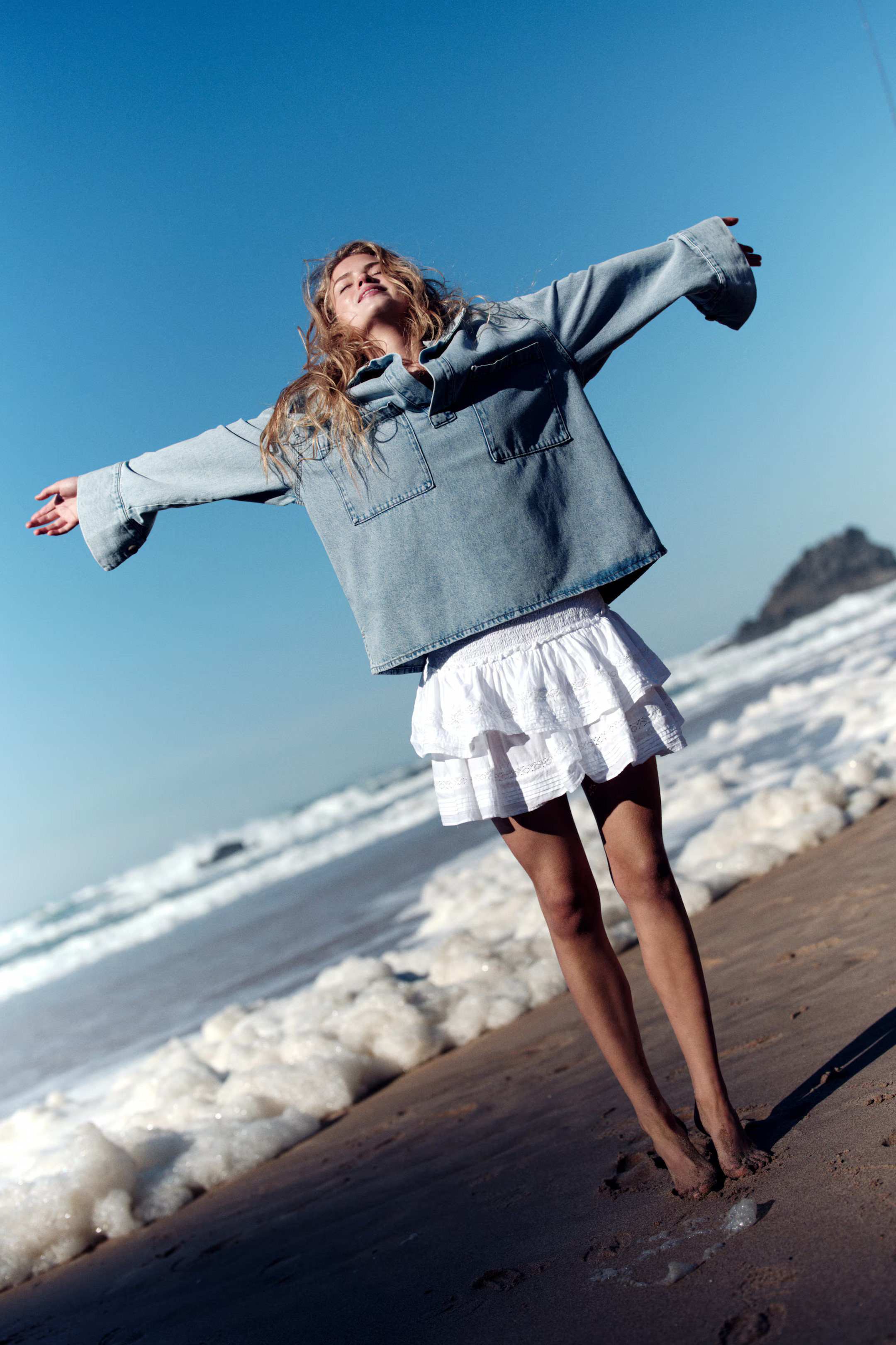 Lace-Inset Tiered Skirt | H&M (US + CA)